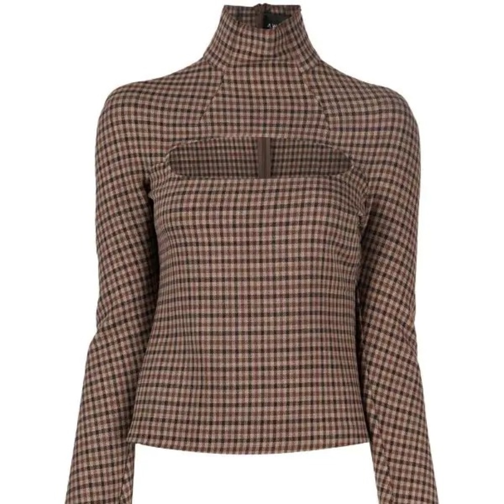 Awake Mode gingham cut out top